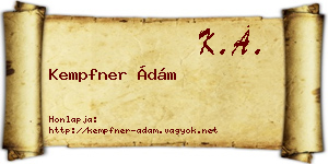 Kempfner Ádám névjegykártya